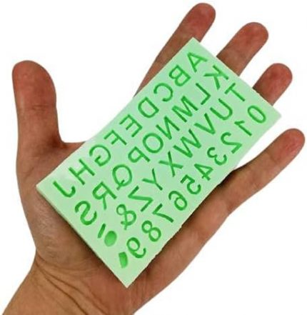 VİTRİNİ Alfabe Şeklinde Harf Ve Rakam Silikon Kokulu Taş Ve Sabun Kalıbı 1x1x1 cm