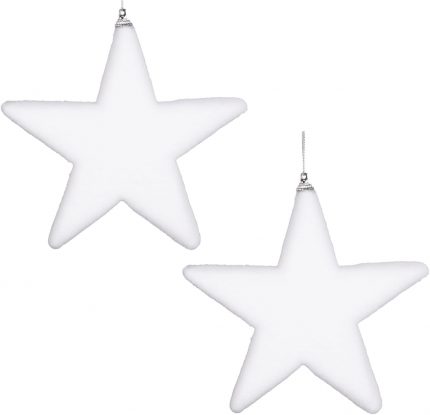 Yılbaşı Süsü Yılbaşı Yıldız 2&apos;li Set Beyaz 19 Cm.
