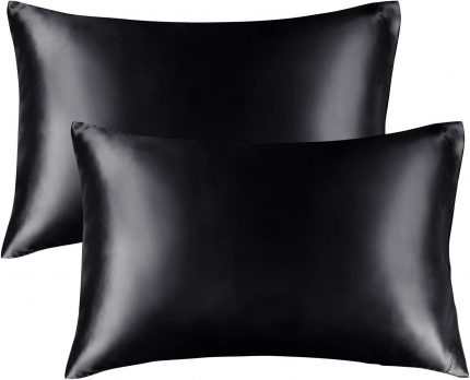 Yastık Kılıfı, Queen size, Kıvırcık Saçlar, İpeksi yapı (king (50x90), Siyah)