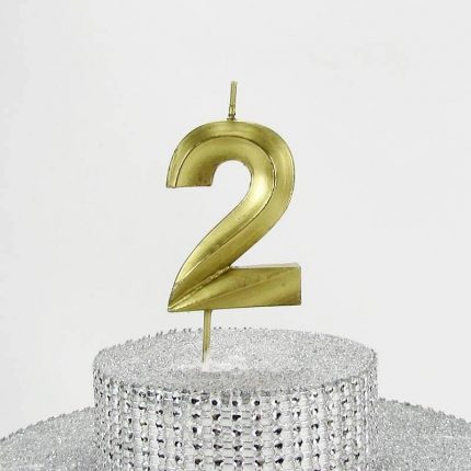 VİTRİNİ 2 İki Rakamlı Gold (Altın) Mum 6.5 Cm