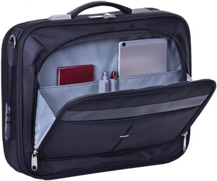 Laptop Çantası Evrak Laptop Notebook Tablet Mümessil Çantası 17 inç Lüks Kasalı 6 Bölmeli Omuz Askılı Çanta 47X37X10 Siyah