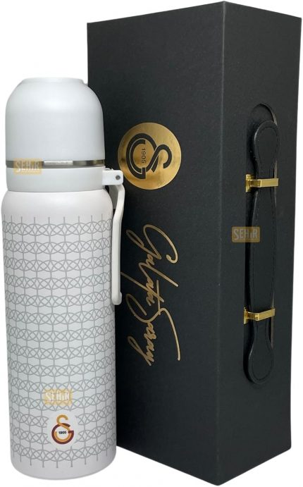 650ml Lisanslı Çift Katlı Paslanmaz Çelik Termos 8 Saat Sıcak Soğuk Kutulu (Beyaz)