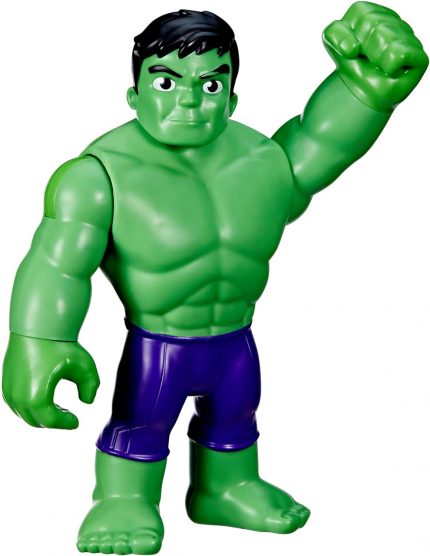 Spidey and His Amazing Friends 22,5 cm Uzunluğunda Büyük Boy Hulk Aksiyon Figürü, Okul Öncesi Süper Kahraman Oyuncağı, 3 Yaş ve Üzeri Çocuklar İçin