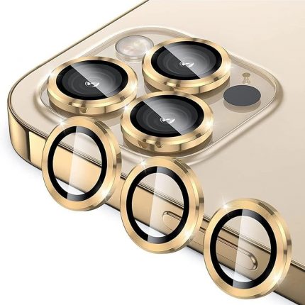 iphone 15 pro / 15 pro max gold için kamera lens koruyucu çizilmez HD görüntü bozmaz metal temperli cam