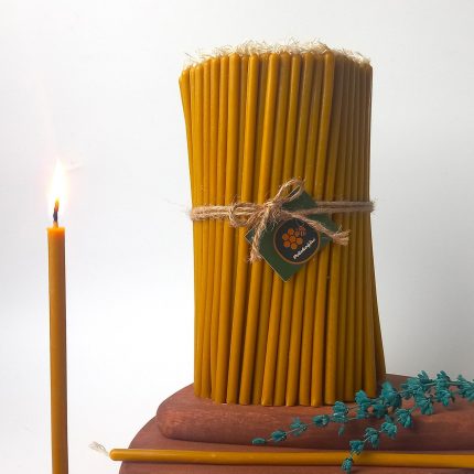almumu Mum Dilek Mumu Doğal Petek İnce Uzun Parti Nişan Düğün Ritüel Doğum Günü Mum 15 Adet Beeswax Candle (Sarı)