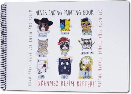 Çocuk Tükenmez Resim Defteri - Ressam Kediler - 25x35 cm