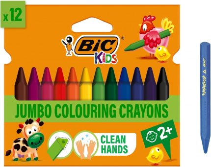 Plastidecor Elleri Kirletmeyen Üçgen Pastel Boya, 12&apos;Li Kutu, Elleri Boyamaz, 30 Aydan Büyük Çocuklar İçin İdeal