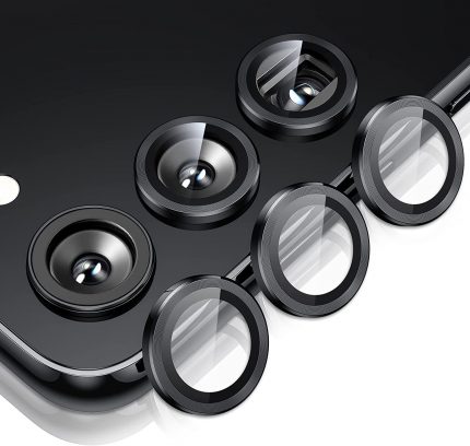 Samsung Galaxy S23 / S23 Plus Kamera Lens Koruyucu Çizilmeye Dayanıklı HD Temperli Metal Cam Kamera Ekran Koruyucu, Teknosepetim, Siyah