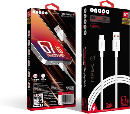 T67 USB-A to Type-C 67W Turbo Şarj ve Data Kablosu – Hızlı, Güçlü ve Dayanıklı