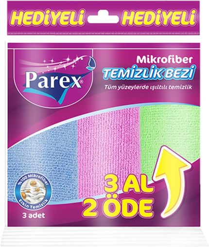 Mikrofiber Temizlik Bezi 3&apos; Lü Eko Paket 1 Paket (1 x 3 Adet)