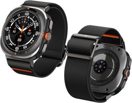 Lite Fit Samsung Galaxy Watch Ultra Band 47 mm Naylon Solo  (2024) için Tasarlanmıştır - Siyah