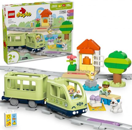 Town İnteraktif Macera Treni 10427-2 Yaş ve Üzeri Çocuklar için Işık ve Seslerle Rol Yapma Becerilerini Teşvik Eden Eğitici Oyuncak Yapım Seti, Hediye Fikri (57 Parça)