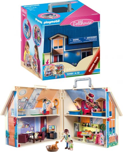 Dollhouse 70985 tutamaklı, katlanabilir bebek evi, 4 yaş ve üzeri çocuklar için oyuncak