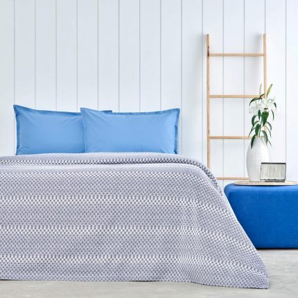 Loft Desenli%100 Pamuk Nevresim Takımı, Lacivert, Çift Kişilik