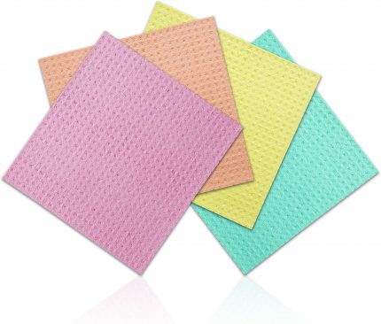 CLEANING | Mutfak Bezi, İsveç Bulaşık Bezi, Sünger Bez |%100 Pamuk Selüloz | Biyobozunur Doğal | x4 Adet